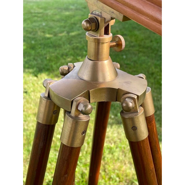 Vintage Fluted Wood and Brass Telescope For Sale - Image 6 of 18
