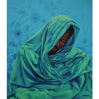 "Sanctuary Iii", Oil on Canvas Painting by Franklin Igwenagu For Sale