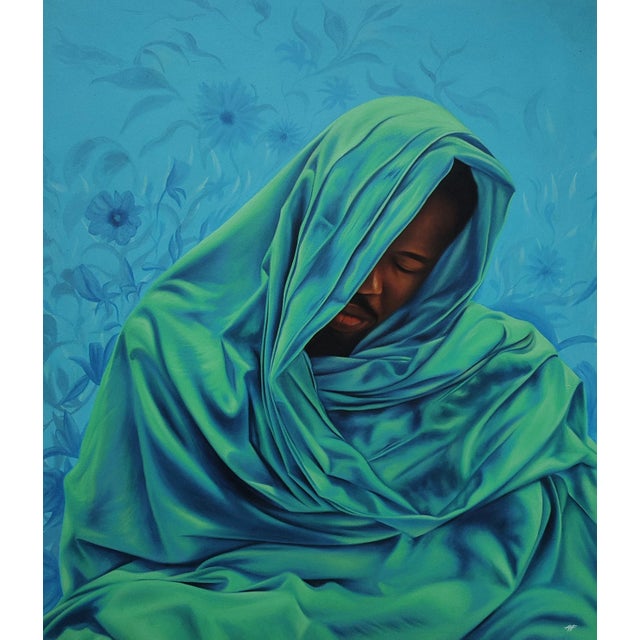 "Sanctuary Iii", Oil on Canvas Painting by Franklin Igwenagu For Sale