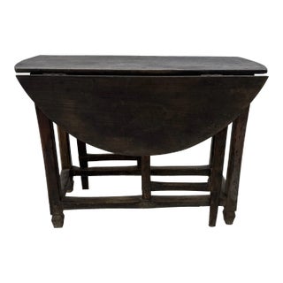 18th Century Spanish Rustic Leaf Table For Sale