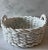 Large vintage Italian glazed ceramic woven basket with handles. Wonderful as a centerpiece for flowers or to hold fruit on...
