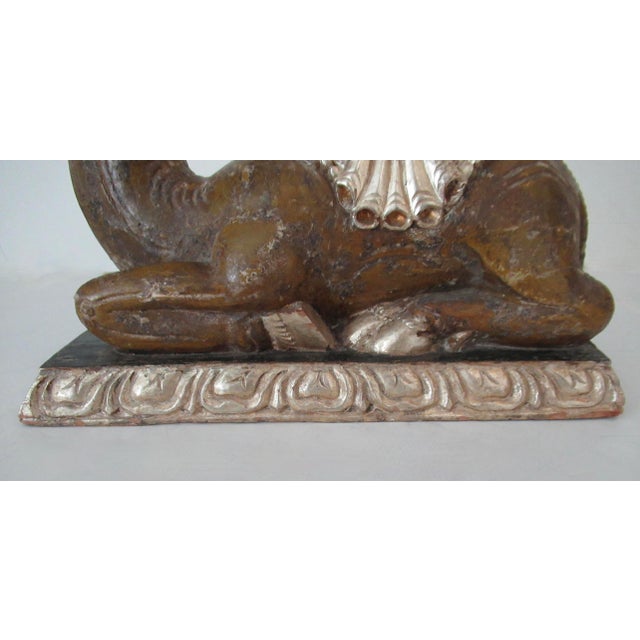 Antique Anglo-Indian Hand-Crafted, Wood-Carved & Gilded Silver Leaf Reposed Camel Accent/Decorstive Piece For Sale - Image 13 of 18