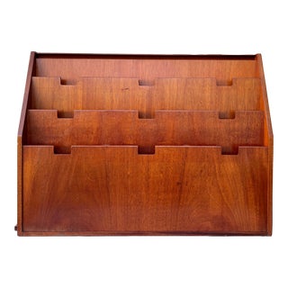 Vintage Mid Century Danish Modern Style Wall Hanging Letter Holder For Sale