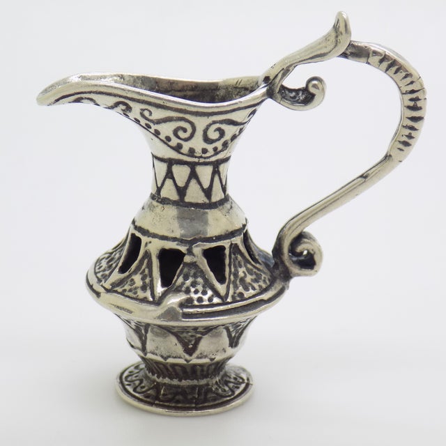 1970s Vintage Italian Handmade Genuine Silver Elixir Bottle Caraf Figurine Miniature Sculpture, Made in Tuscany (Arezzo) For Sale - Image 5 of 12