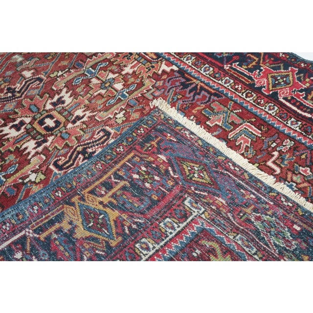 Red Vintage Heriz Rug 7'3'' x 10'9'' For Sale - Image 8 of 11