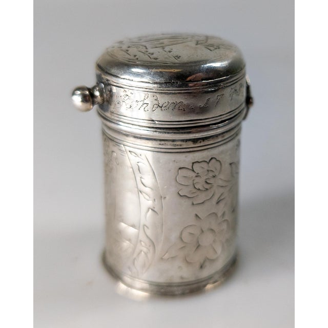 Metal 18th Century Silver German Etui Necessaire Keepsake Box With Engravings For Sale - Image 7 of 15