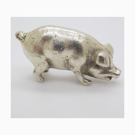 Vintage Italian Silver Pig Piggy Figurine, 1970s For Sale - Image 12 of 12