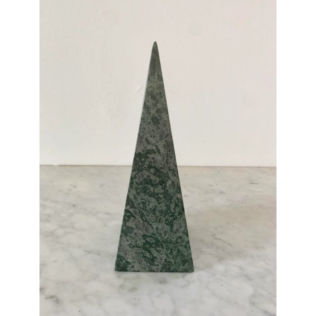 Stone Green Marble Obelisk With Dramatic Veining For Sale - Image 7 of 8