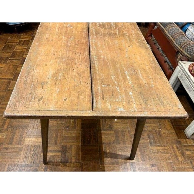 Rustic 1870's Harvest Table From Pennsylvania For Sale - Image 3 of 7