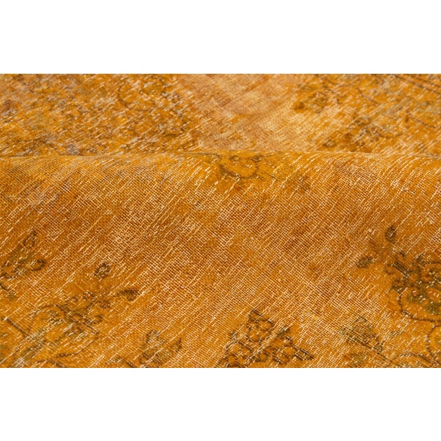 3 X 4 Orange Handmade Persian Overdyed Wool Rug With Medallion Motif For Sale In New York - Image 6 of 8