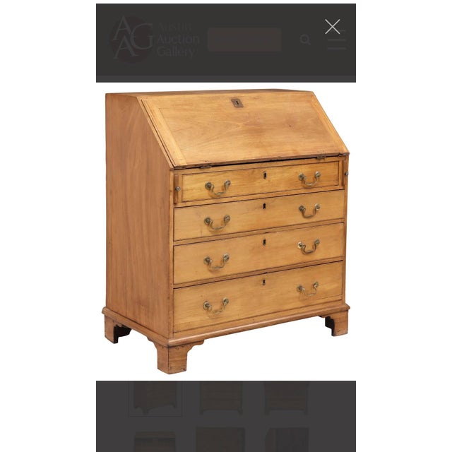 Wood 18th Century English Pine Georgian Slant-Front Bureau Secretary Desk For Sale - Image 7 of 7