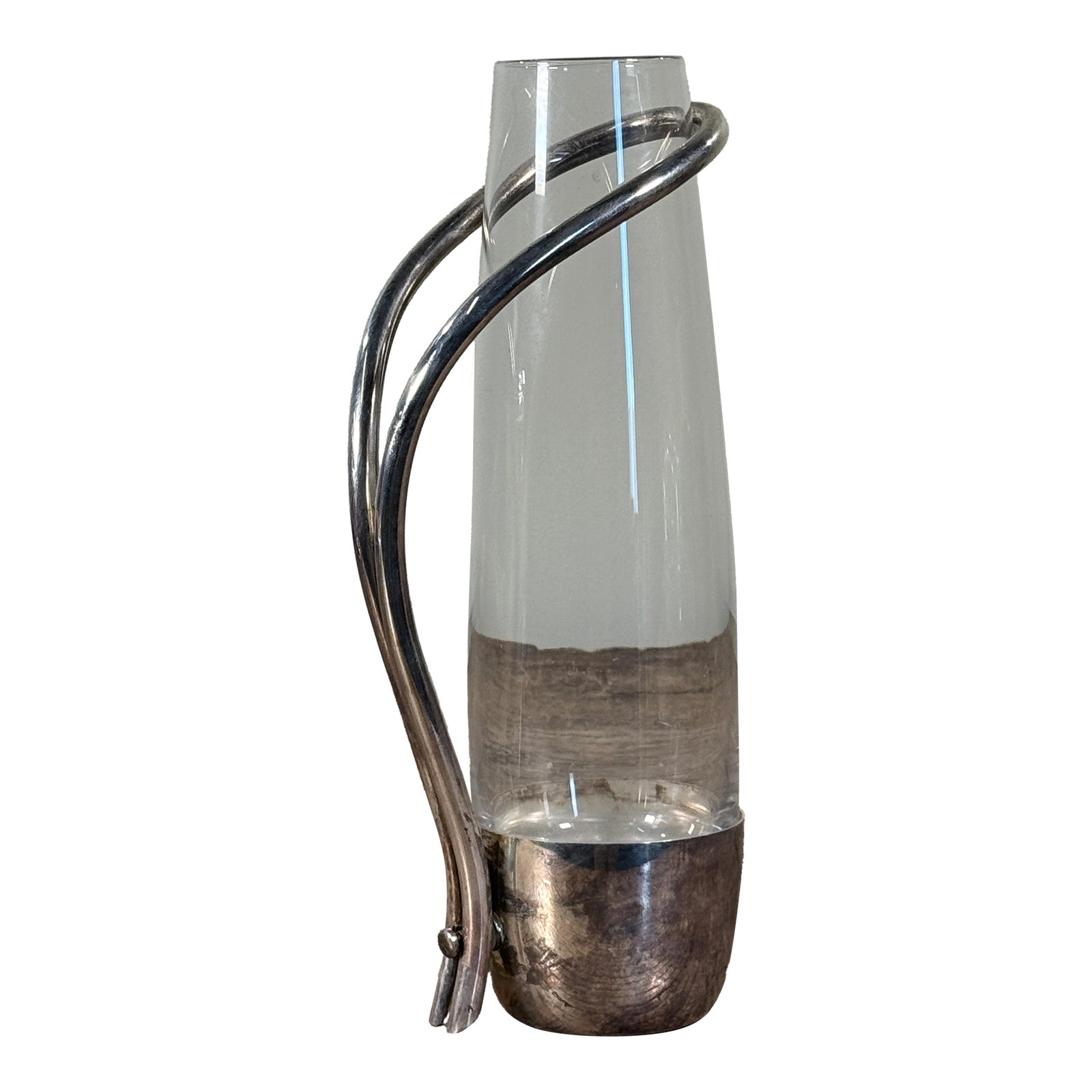 Italian Modernist Silverplate Wine Carafe / Martini Cocktail Pitcher by Padova