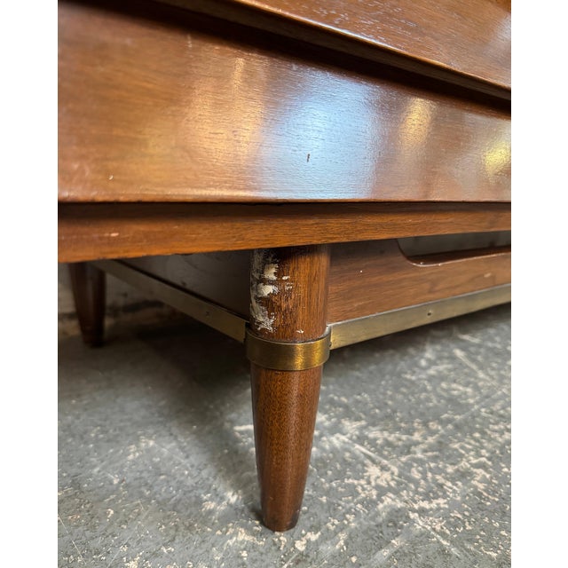 Vintage Merton Gershun-Style Walnut Lowboy Dresser by Carlton House For Sale - Image 11 of 11