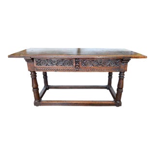 17c Spanish Carved Walnut Console For Sale