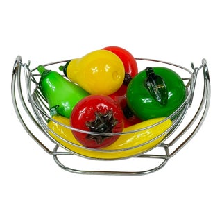 Vintage Glass Fruit in Bowl For Sale