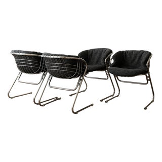Italian Chrome Flynn Dining Chairs by Gastone Rinaldi for Thema, 1970s, Set of 4 For Sale