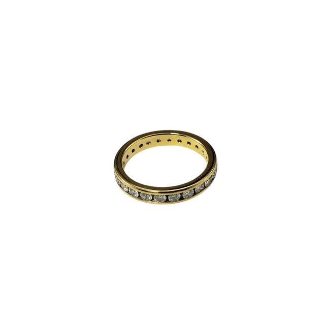 Late 20th Century 14k Yellow Gold and Diamond Eternity Band Ring For Sale - Image 4 of 6