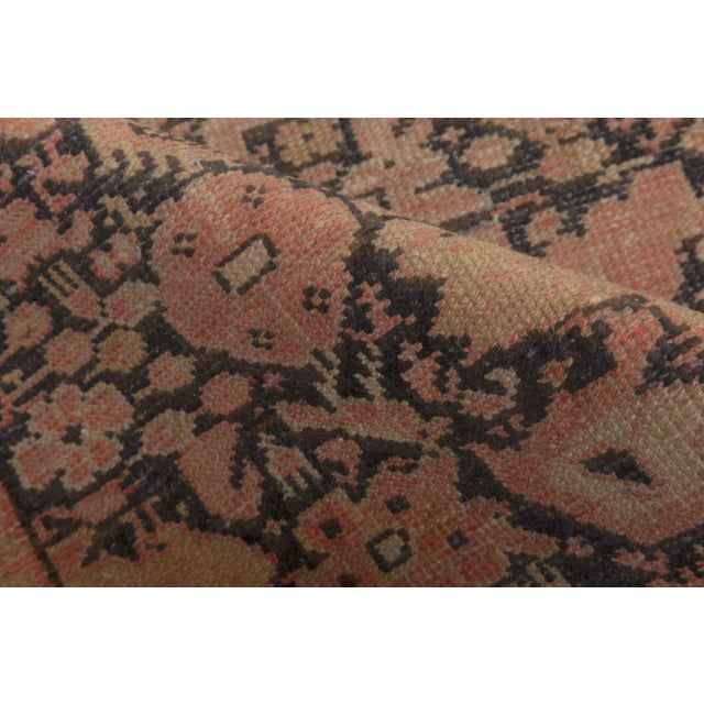 Persian Authentic 19th Century Malayer Beige, Pink, Brown, Hand Knotted Wool Runner For Sale - Image 3 of 4