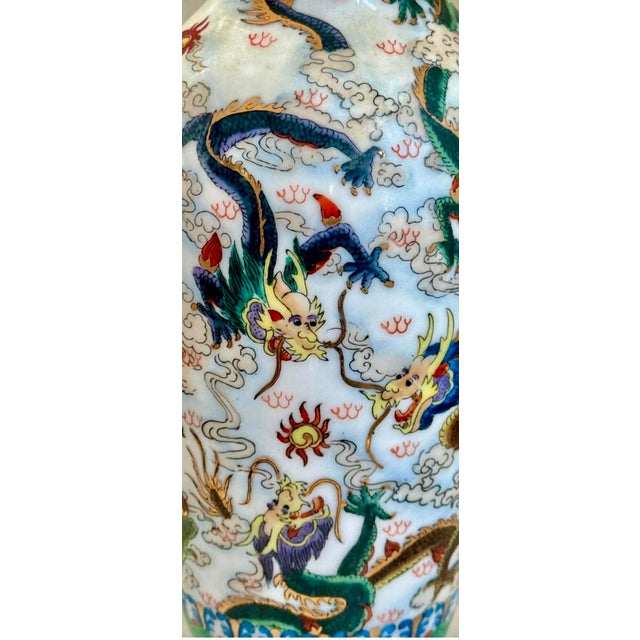 Chinese Porcelain Dragon Vase For Sale - Image 4 of 7