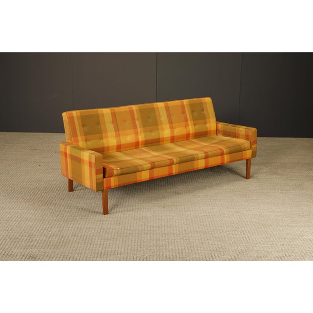 Classic mid-century modern sofa designed by Jens Risom, dating to the 1960s. This piece features Risom’s signature clean...