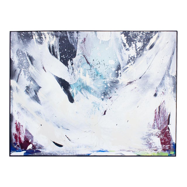 “White Tree Kimono” Abstract Acrylic and Enamel on Canvas Painting by Martha Kaplan For Sale