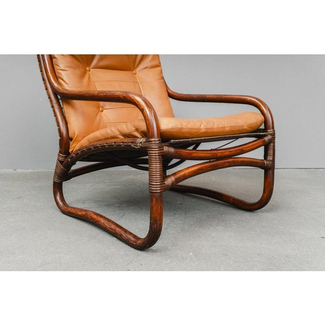 Mid-Century Leather Lounge Chair For Sale - Image 10 of 16