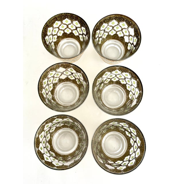 Gold Mid-Century Culver Valencia Rocks Glasses & Pitcher - Set of 7 For Sale - Image 8 of 8