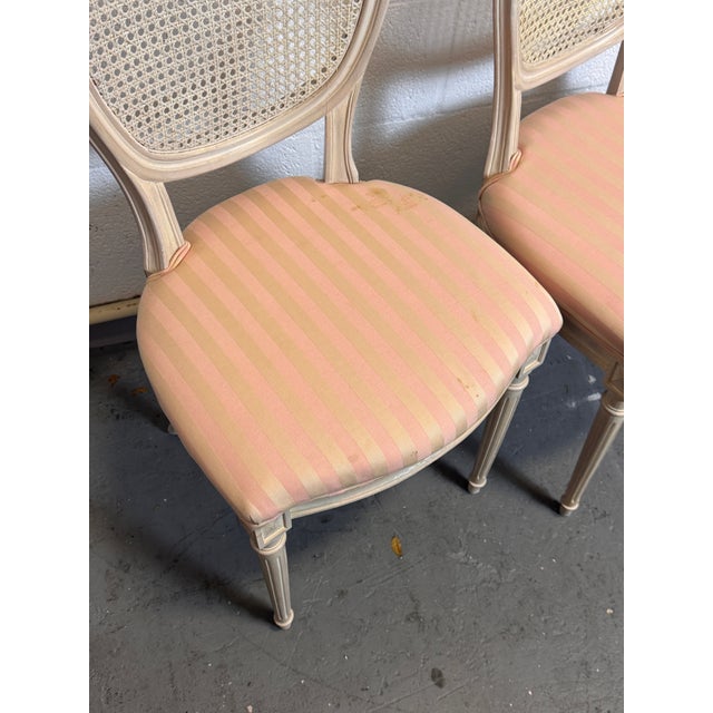 Vintage French Louis XVI Style Oval Cane Back Dining Chairs, Set of 6, C. 1970s For Sale - Image 13 of 17