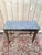 Carved solid oak entryway console, louis xvi style, original model. the rectangular top is made of dark gray marble veined...
