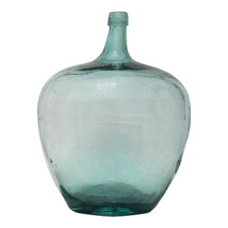 Vintage Aqua Glass Demijohn Hand Blown For Sale