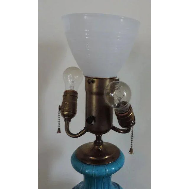 19th Century Chinese Monochrome Turquoise Porcelain Vase as Lamp For Sale - Image 4 of 10
