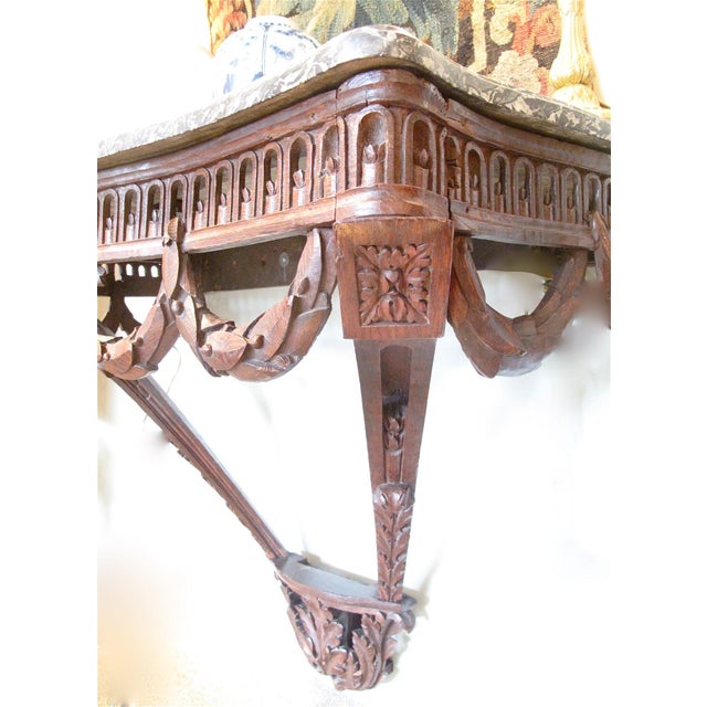 Wood Louis XVI Period Marble Topped French Neoclassical Console Table, Late 18th Century For Sale - Image 7 of 10