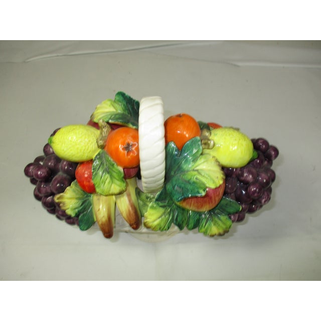 White Vintage Capodimonte Ceramic Basket of Fruit For Sale - Image 8 of 8