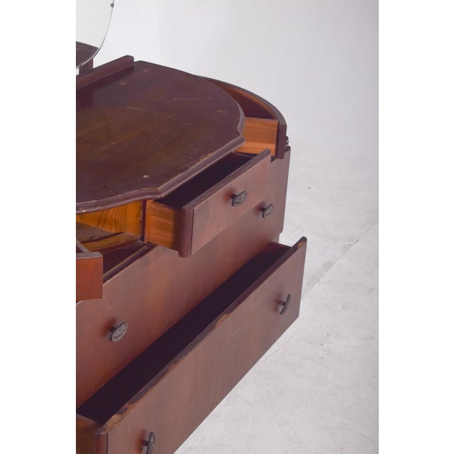 Brown Vintage Art Deco Walnut Dressing Table, 1920s For Sale - Image 8 of 11