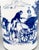 1970's Set of 3 Belgian White Milk Glass Apothecary Jars With Blue Transferware Equestrian Scenes – Victorian / English Country For Sale - Image 11 of 12
