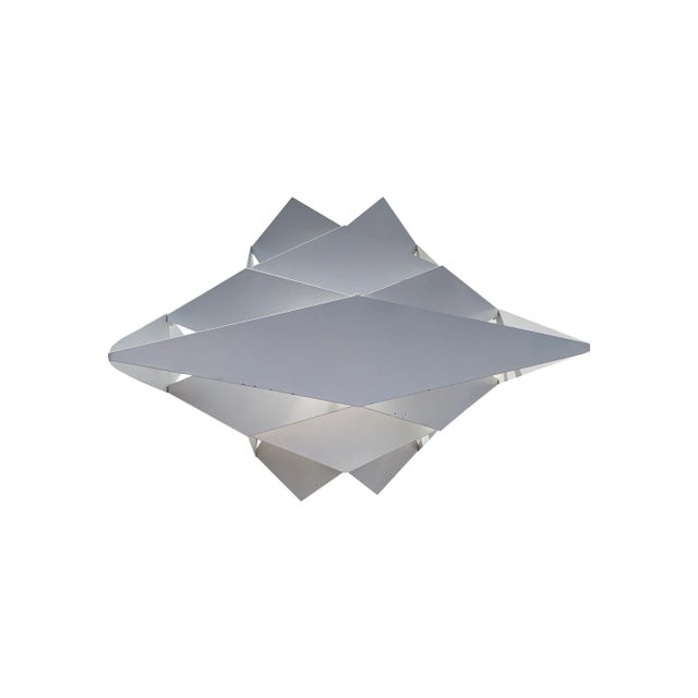 White 1960s Danish Preben Dahl Symfoni Scandinavian Geometry, Enameled Steel Hanging Lamp For Sale - Image 8 of 9