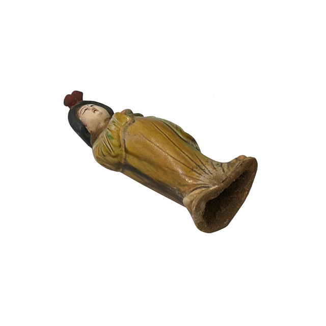 Ceramic Small Chinese Oriental Ceramic Tong Style Lady Figure Display Art For Sale - Image 7 of 8