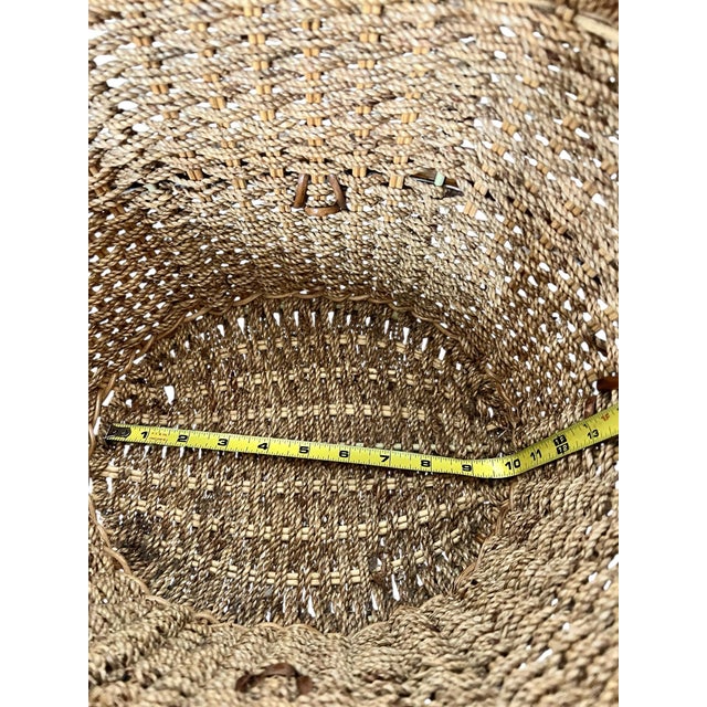 Mid Century Bamboo Rattan Basket Planter For Sale - Image 9 of 12