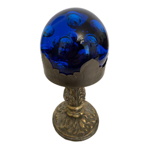 1950s Murano Paperweight Housed in Mid Century Modern Hollywood Regency Candleholder