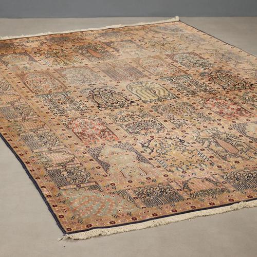 Brown Vintage Indian Srimagar Rug For Sale - Image 8 of 8