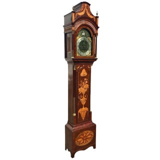 Inlaid George III Longcase Clock With Automaton Movement, Circa 1780 For Sale