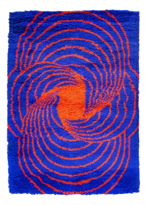 Psychedelic Wool Rug, Italy, 1970s