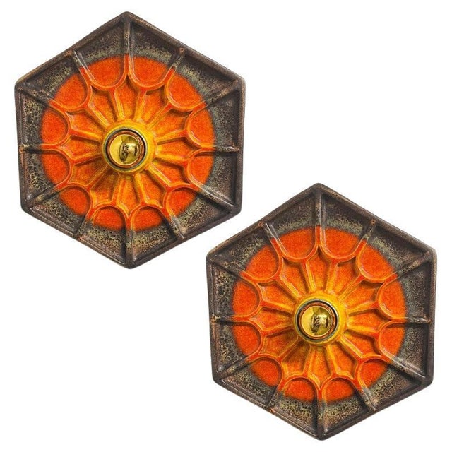 Large Ceramic Wall Light, Germany, 1970s For Sale - Image 18 of 18