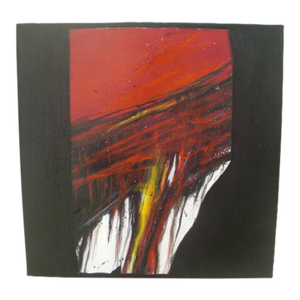 Mixed Media Abstract Mounted on Black Canvas