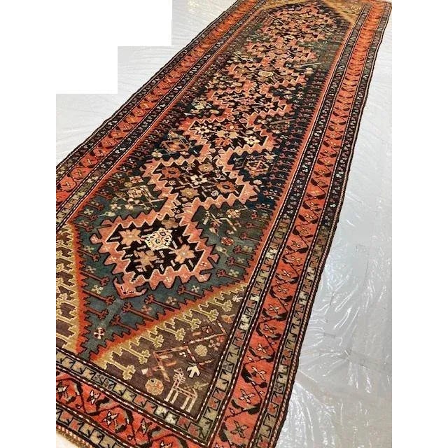 Teal 1900s Antique Karabagh Rug For Sale - Image 8 of 11