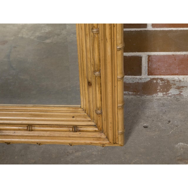 English Faux Bamboo Wall Mirror with Beveled Glass, circa 1890 For Sale In Atlanta - Image 6 of 10