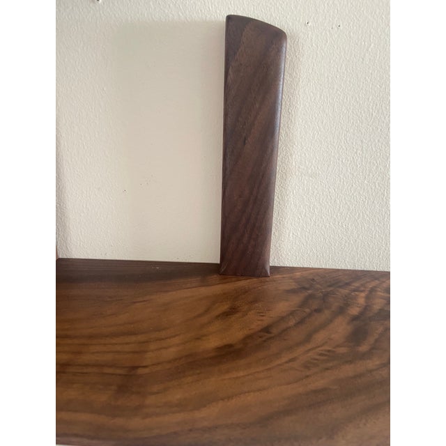 Early 21st Century Mid-Century Modern-Style Walnut Wall Shelf For Sale - Image 5 of 9