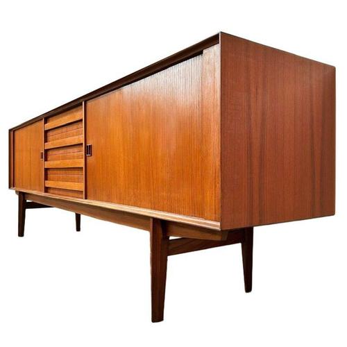 Mid-Century Danish Teak Lowboard with Roller Doors by Oswald Vermaercke for V-Form, 1950s For Sale - Image 9 of 13