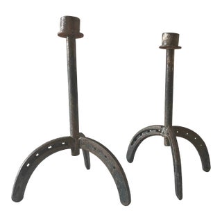 Vintage Horseshoe Candle Holders For Sale