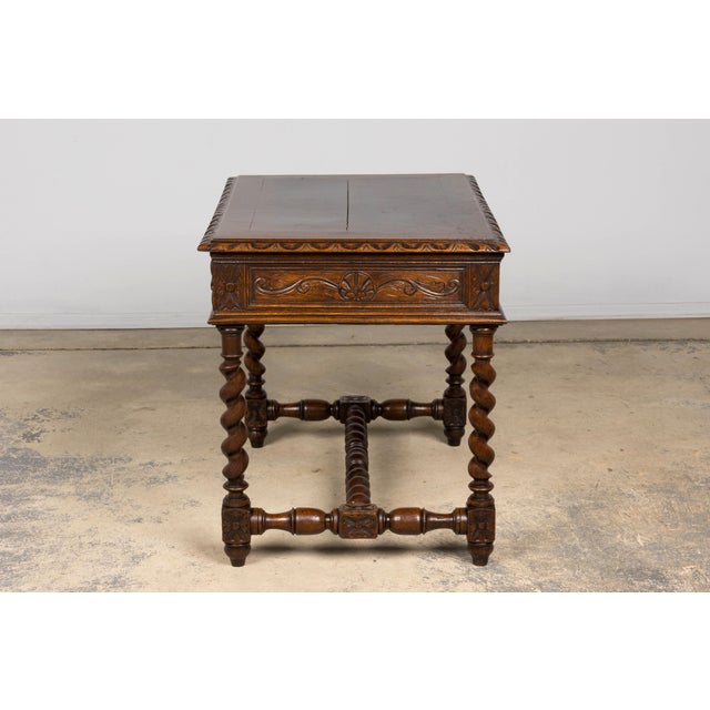 Late 19th Century French Henry II Carved Oak Writing Table For Sale - Image 13 of 18